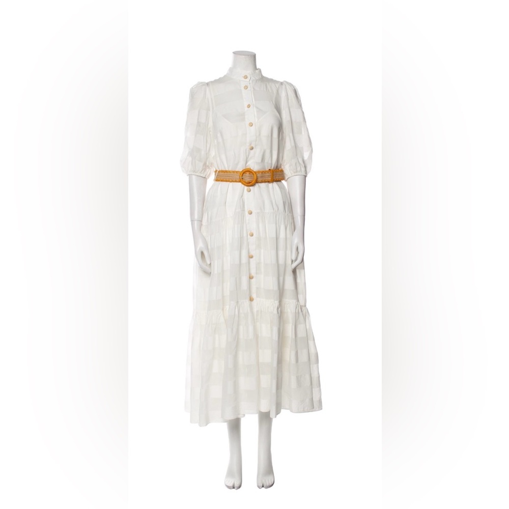 Zimmerman! White Button-Front Maxi Dress with Puff Sleeves